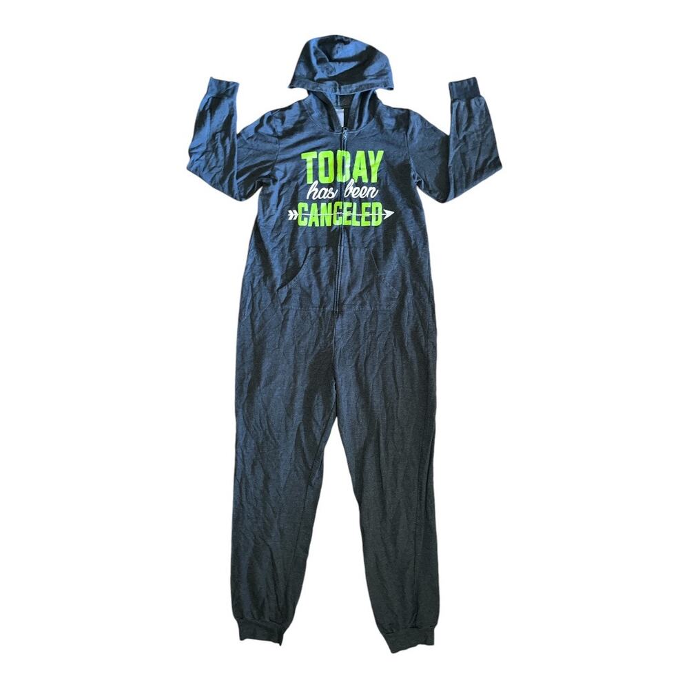 Secret Treasures "Today has been Canceled" Gray Hooded Onesie Size Large